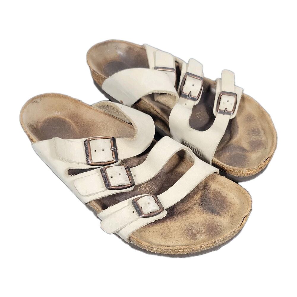 Birkenstock 3 Strap Slip On Sandals Florida Style, Distressed, EU 39, US L9/M7